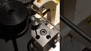 Proxxon PD 400 lathe turning stainless with traveling steady [upl. by Leahcimrej]