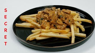 Dinner in 25 minutes  Pork Beef Stroganoff with Mushrooms and French Fries [upl. by Colley]