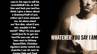 Eminem  quotThe Real Slim Shadyquot Lyrics HD [upl. by Becker]