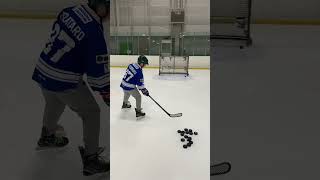 Hockey Drill of the Day Backhand Flip Toe Drag Release amp Shooting Accuracy [upl. by Yotal]