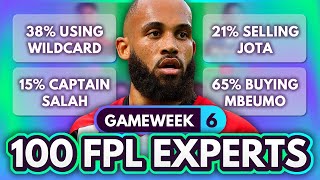 FPL GW6 EXPERT Transfer Trends amp Best Captains 🧠 100 Experts Reveal Gameweek 6 Team Plans [upl. by Aikemot]