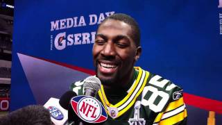 Greg Jennings Responds to His Madden Video at Super Bowl Media Day [upl. by Adnih]