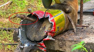 THE NEW CLEANING and cutting  The wire cut out of the canned cow leg is cut out  EP 28 [upl. by Laenaj]