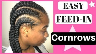 How to Do Feedin Cornrow Braids tutorial [upl. by Eneroc]