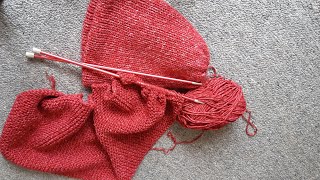 Knitting A Garter Stitch Scarf With Denim Effects Yarn [upl. by Rhett751]