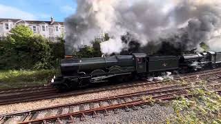 Castles 7029 and 7043 Leave Plymouth Working ‘The Mayflower’ 1632 Plymouth to Birmingham 27092024 [upl. by Noy909]