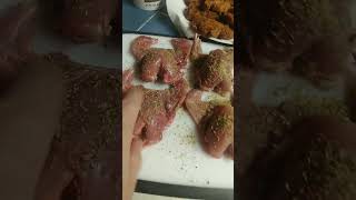 sprinkle quail with dry rub and put in the fridge [upl. by Newob]