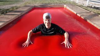 Worlds Largest Jello Pool Can you swim in Jello [upl. by Namwob]