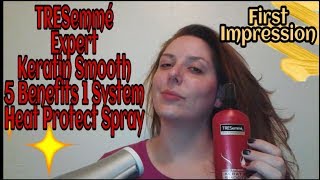 Tresemme Keratin Smooth Heat Protect Spray First Impression and Demo [upl. by Eustashe467]