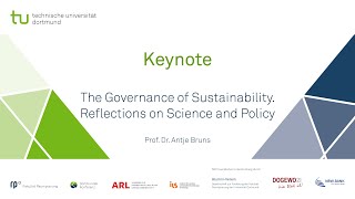 DOKORP23 Prof Dr Antje Bruns The Governance of Sustainability Reflections on Science and Policy [upl. by Ihcelek]