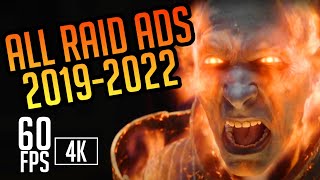 ALL RAID SHADOW LEGENDS ADS 2019  2022 in 60fps 4K notsponsored [upl. by Gora618]