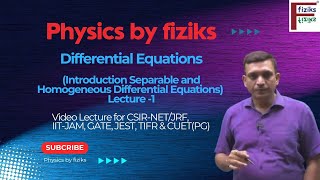 Lecture1 Introduction Separable and Homogeneous Differential Equations [upl. by Aneeres]