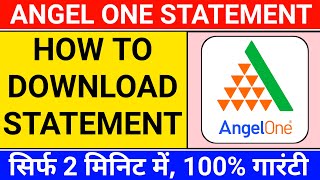 how to download angel one statement  angel one profit and loss statement [upl. by Alaster]