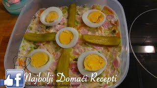 Recept Kako se sprema RUSKA SALATA sastojci i priprema [upl. by Kram782]