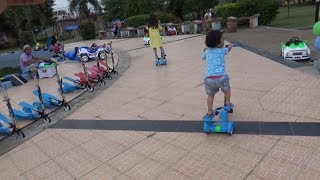 serunya main skuter anak di taman  kids scooters in the park bahiyyahbazil [upl. by Melisandra]