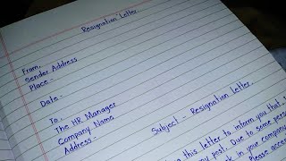 Resignation Letter  How To Write Resigantion Letter  Resign Letter [upl. by Anorahs994]