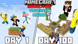 I Survived 100 Days on Youtuber Chunk Minecraft Hardcorehindi [upl. by Yrrehc63]