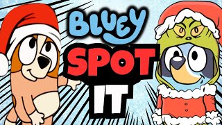 Bluey SPOT IT  Christmas Brain Break  Freeze Dance  Just Dance  Grinch Bluey [upl. by Hcelemile]