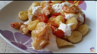 gnocchi gamberoni pomodorini e burrata [upl. by Ellitnahc]