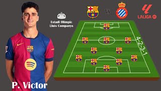 🚨BARCELONA VS ESPANYOL 🔥 BARCELONA PREDICTED LINE UP WITH PAU VICTOR 🔥 ✅ LA LIGA MATCH WEEK 12 [upl. by Catto]