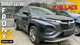 2024 Maruti FRONX Sigma MT Base Model Review MotorVahan [upl. by Lemert]