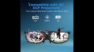 DLP 3D Glasses  3D Active Shutter Glasses for All 3D DLP Projectors [upl. by Hazlip]