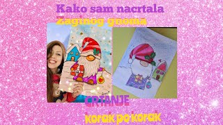 KAKO NACRTATI GNOMA MALOG SNJEZNOG PATULJKA ❤️ CRTANJE ZA DJECU [upl. by Ysdnyl612]