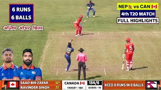 Nepal vs Canada 4th T20 Tri Series Cricket Match Highlights 2024  NEP vs CAN T20 Match Highlights [upl. by Ayrotal]