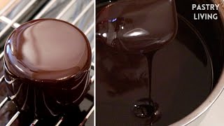 Very Simple Chocolate Mirror Glaze Recipe  step by step tutorial [upl. by Cavan]