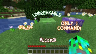 how to make unbreakable blocks in minecraft using 1 command 1165 [upl. by Sams]