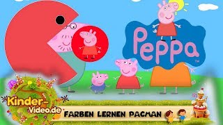 Peppa Pig Wutz Farben lernen mit Pacman für Kinder auf Deutsch [upl. by Edialeda]