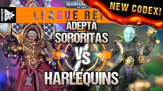 Adepta Sororitas vs Harlequins 2000pts  Warhammer 40000 League Report [upl. by Aratahs]