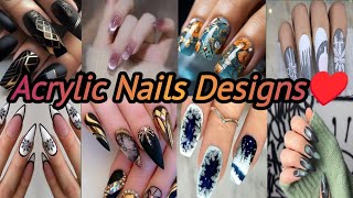 acrylic nails designs press on nails long nails acrylic unique nail designs [upl. by Orford]