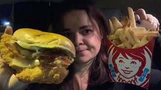 Wendys Mukbang  Asiago Ranch Classic Chicken Club [upl. by Anuahsed]