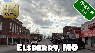 Driving Around Small Town Elsberry MO in 4k Video [upl. by Bomke]