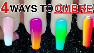 4 WAYS TO OMBRÉ WITH GEL POLISH  Nailsbykamin [upl. by Asilaj587]