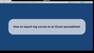 How to export well log curves to Excel [upl. by Laryssa]