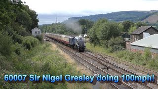 60007 Sir Nigel Gresley doing 100mph [upl. by Hakon621]