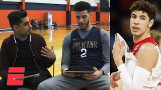 Lonzo Ball watches LaMelo’s highlights with Omar Raja  Hoop Streams [upl. by Notnel]