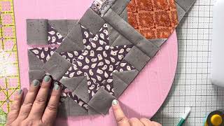 Star Block Tutorial Batty Pumpkin Table Topper Sew Along [upl. by Ahseinad]