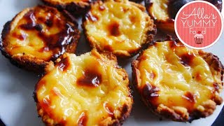 Pasteis de Nata Recipe  Portuguese Custard Tarts [upl. by Ynohtona]