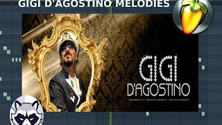 Gigi dAgostino best melodies in FL Studio Flp MIDI File By OL7I [upl. by Ynar]