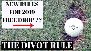 2019 NEW GOLF RULES DO YOU GET A DROP FROM A DIVOT [upl. by Eydnarb]