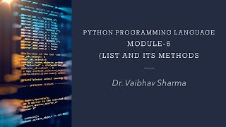 List and its Methods in Python [upl. by Nahtnaoj]