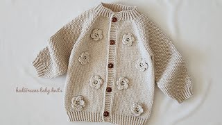 YEPYENİ ÇOK KOLAY HARİKA HIRKA MODELİÇİÇEKLİ HIRKA YAPIMI ⭐️knitting pattern [upl. by Kcir229]