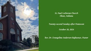 Twentysecond Sunday after Pentecost St Paul Lutheran Church Olean Indiana [upl. by Yahska543]