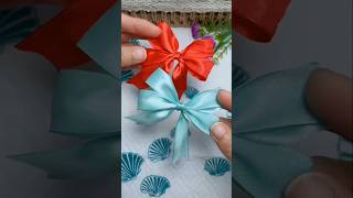 DIY bow with ribbon How to make simple Satin Bowcraftideas shorts diy ribbonbows ribbonbows [upl. by Moseley]