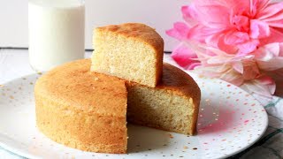 Eggless Vanilla Sponge Cake  Soft amp Spongy [upl. by Atnauqahs]