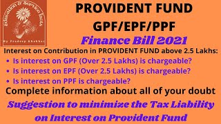 Interest on Provident Fund contribution and its Taxability concept GPFEPFPPF [upl. by Lanita409]