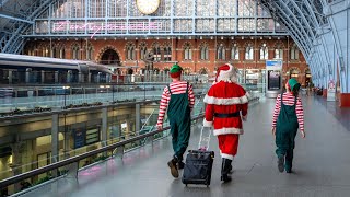 Father Christmas and Sharky amp George elves at St Pancras [upl. by Rupert192]